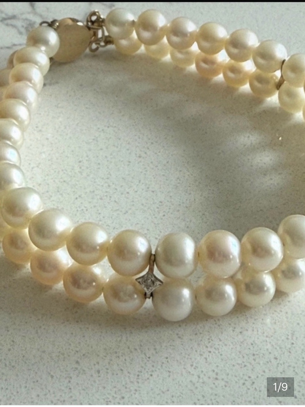 14k classic double-strand pearl bracelet